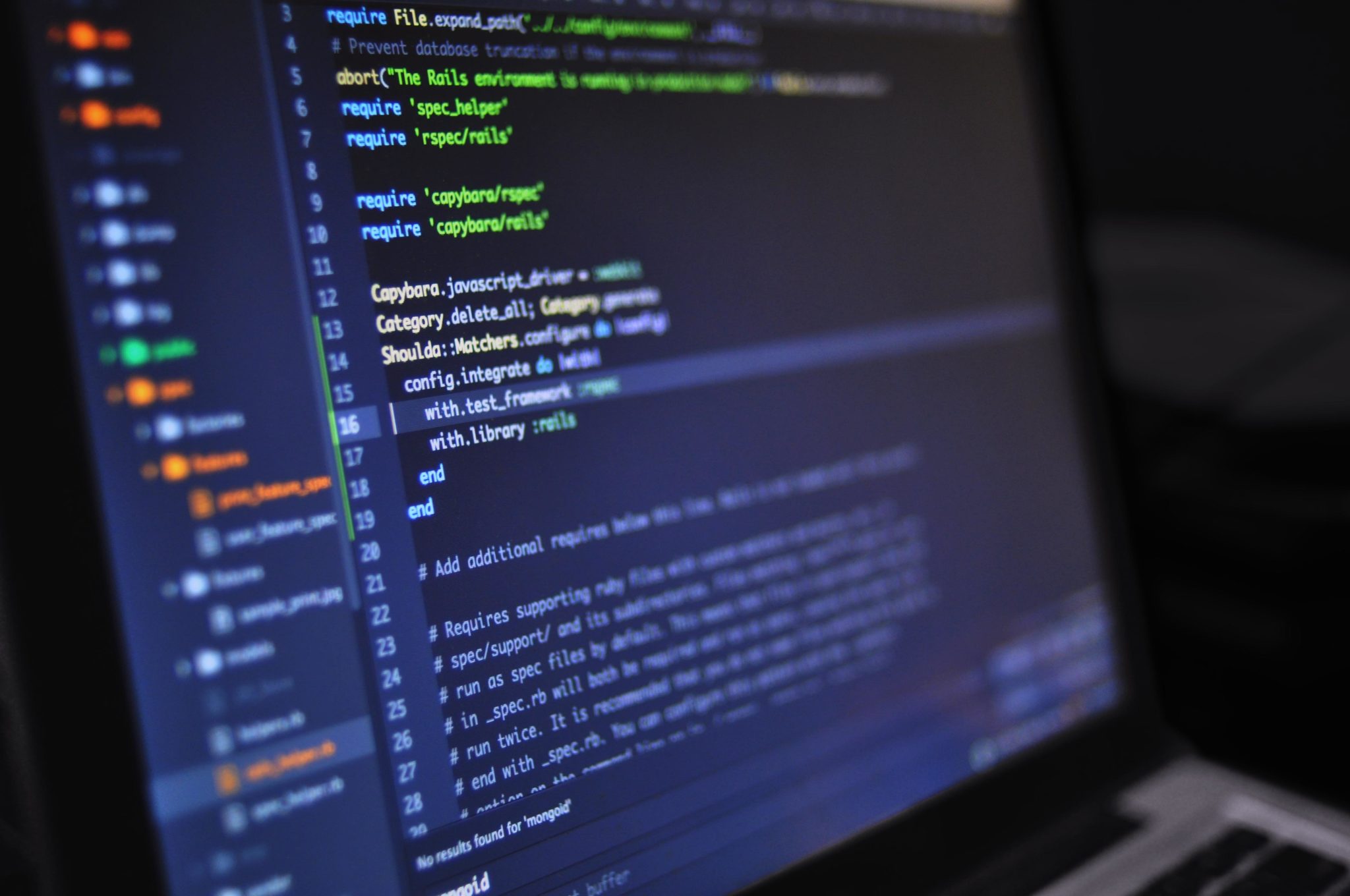 Blur close up code computer