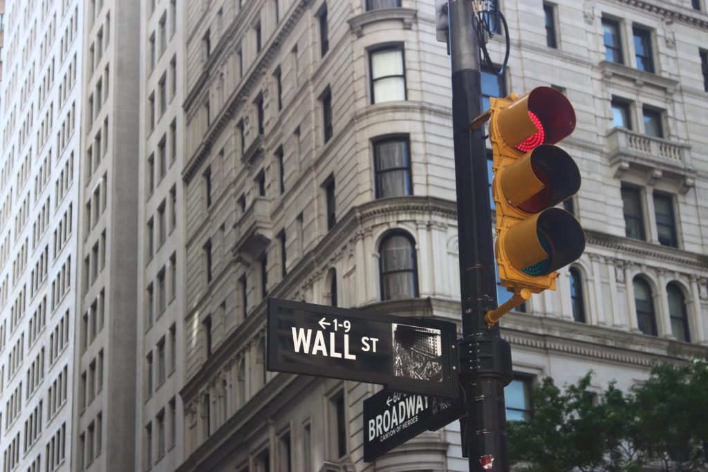 Wall St and Broadway signs