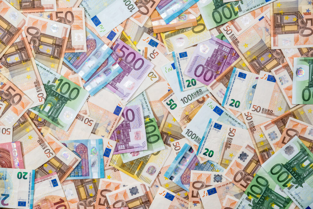 background of all euro bills