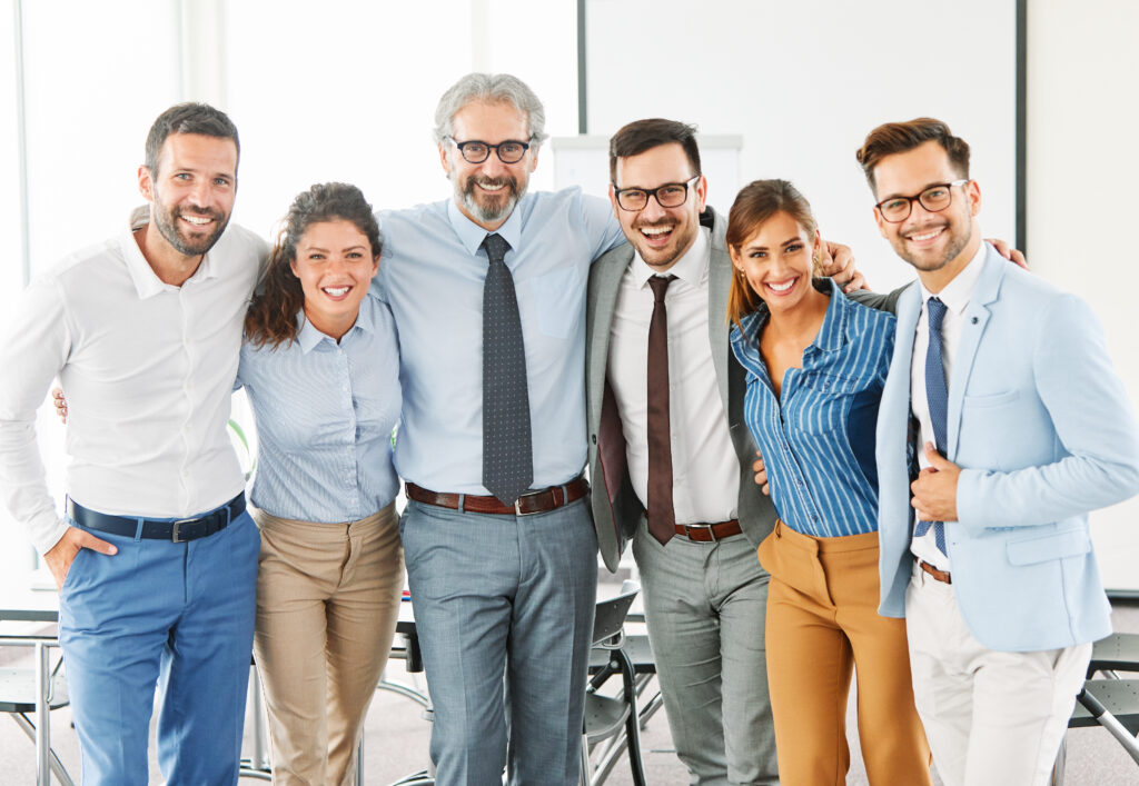 group of business people team holding toghether in the office