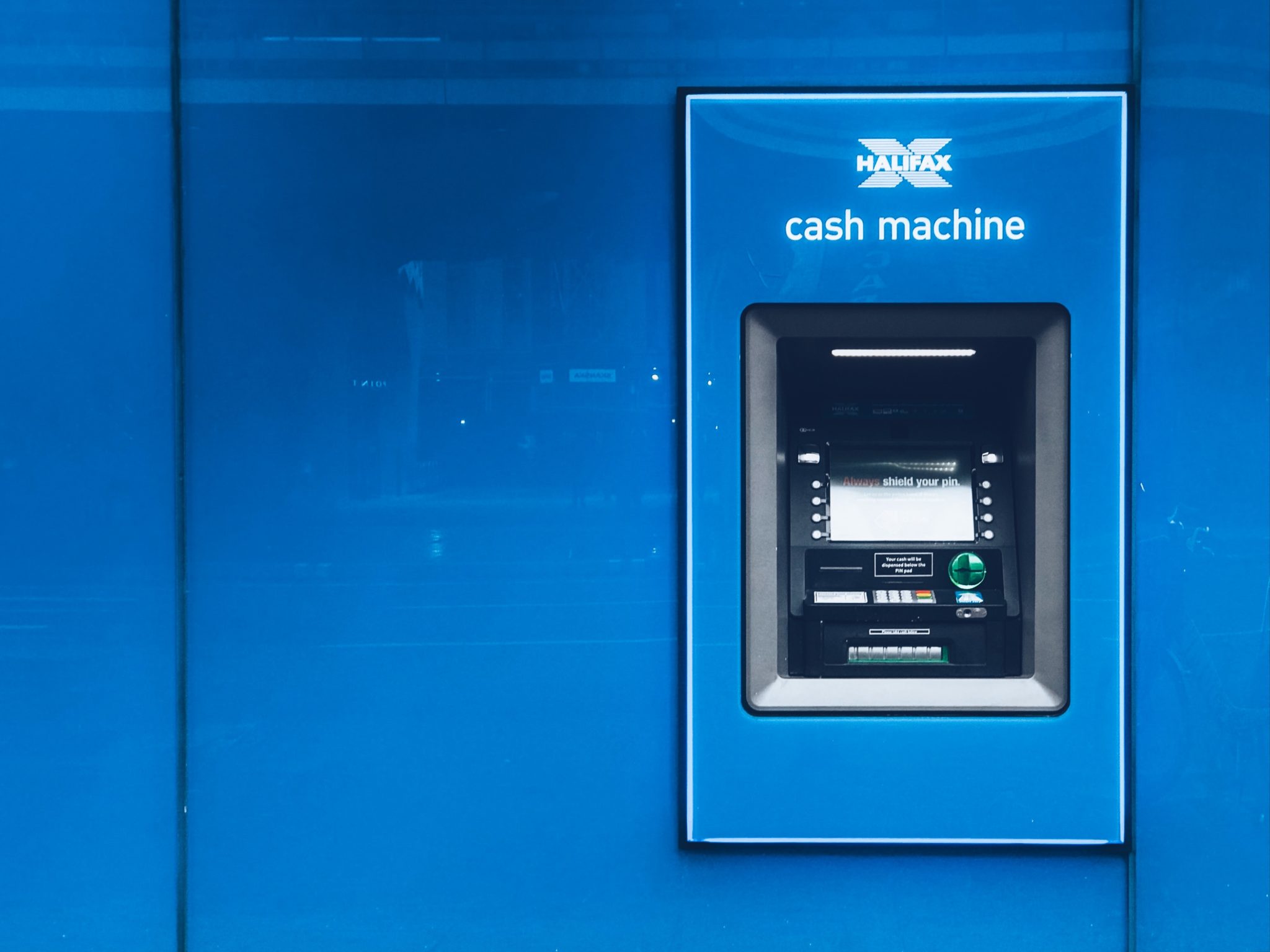 blue cash machine